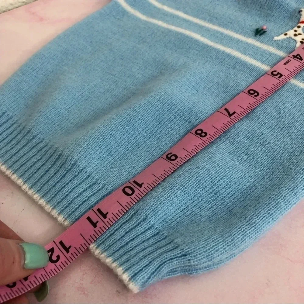 Vintage Pink and Blue Togs matching set blue sweater top & diaper cover 9 months